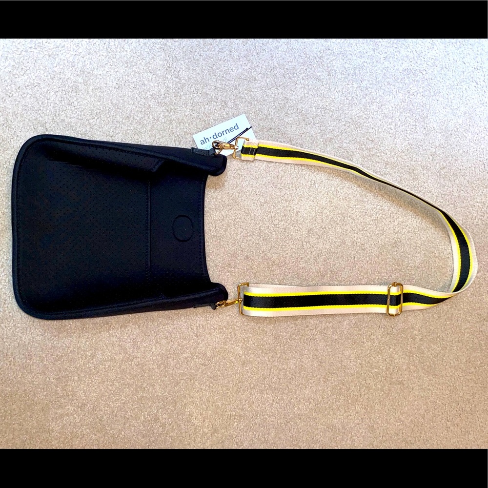 Ah dorned black crossbody handbag